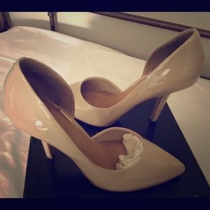 Tan Patent BCBG Pumps